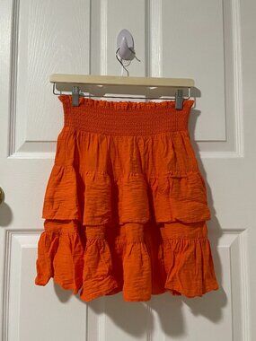 Orange tiered skirt